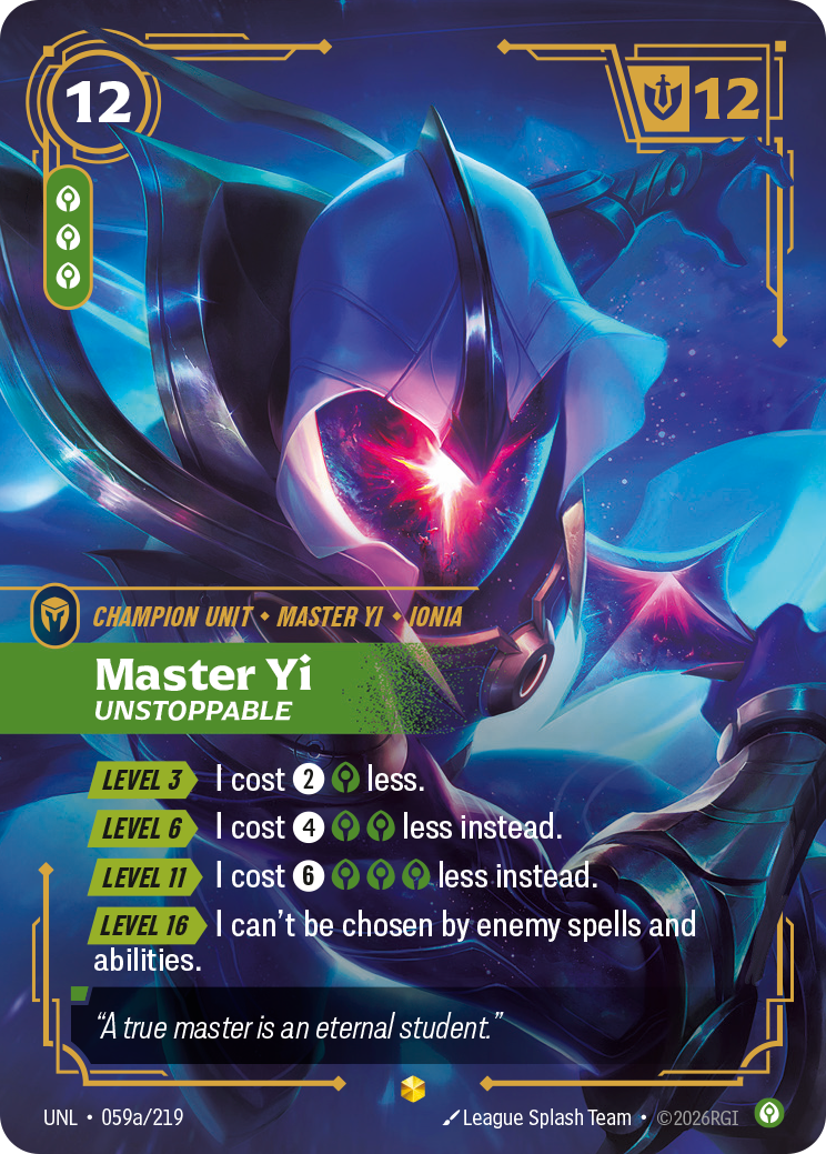 front of card Master Yi, Unstoppable (Alternate Art) [Unleashed] 059a/219