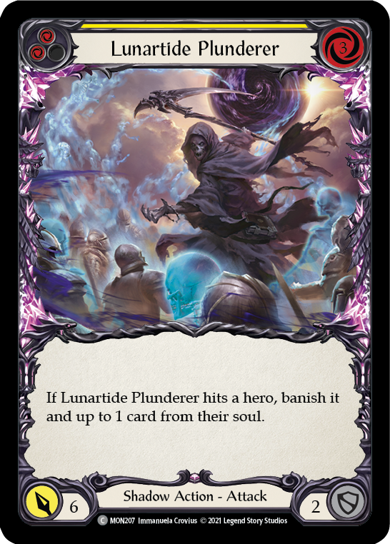 Lunartide Plunderer (Yellow) [MON207-RF] (Monarch) 1st Edition Rainbow Foil