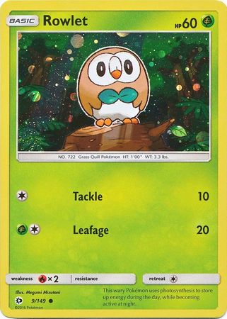 Rowlet (9/149) (Cosmos Holo) (Sun & Moon: Base Set) [Theme Deck Exclusive]