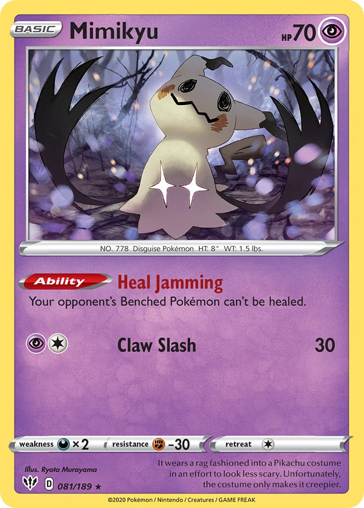 Mimikyu (081/189) (Cosmos Holo) (Sword & Shield: Darkness Ablaze) [Theme Deck Exclusive]