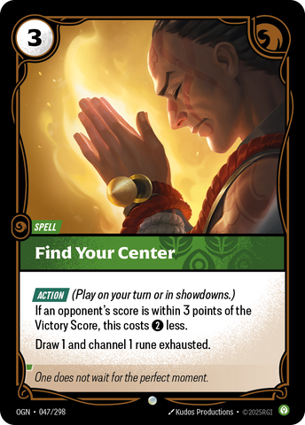 front of card Find Your Center [Origins] #047