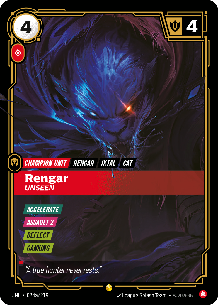 front of card Rengar, Unseen (Alternate Art) [Unleashed] 024a/219