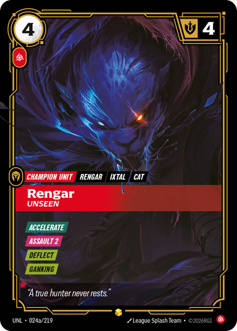 front of card Rengar, Unseen (Alternate Art) [Unleashed] 024a/219