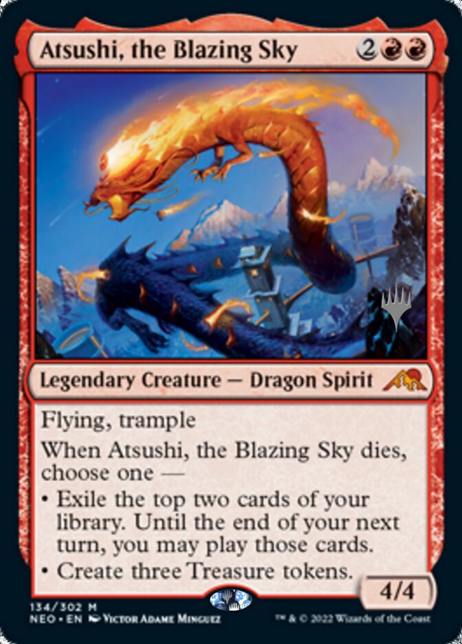 Atsushi, the Blazing Sky (Promo Pack) [Kamigawa: Neon Dynasty Promo Pack]
