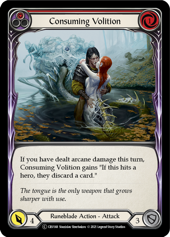 Consuming Volition (Red) [U-CRU148] (Crucible of War Unlimited) Unlimited Rainbow Foil