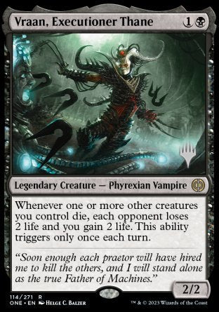 Vraan, Executioner Thane (Promo Pack) [Phyrexia: All Will Be One Promo Pack]