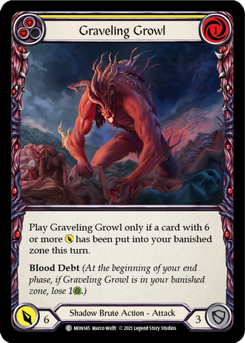 Graveling Growl (Yellow) [MON145-RF] (Monarch) 1st Edition Rainbow Foil