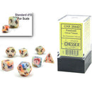 Chessex Mini Dice Set of 7: Festive - Circus w/ Black - CHX20442
