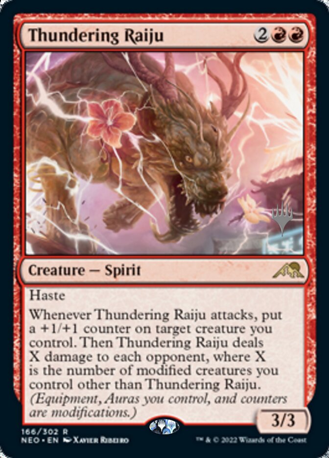 Thundering Raiju (Promo Pack) [Kamigawa: Neon Dynasty Promo Pack]