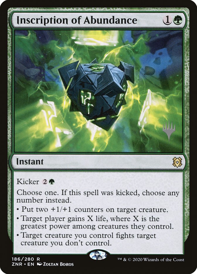 Inscription of Abundance (Promo Pack) [Zendikar Rising Promo Pack]