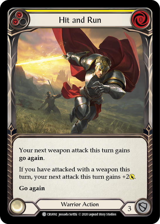 Hit and Run (Yellow) [CRU092] (Crucible of War) 1st Edition Rainbow Foil