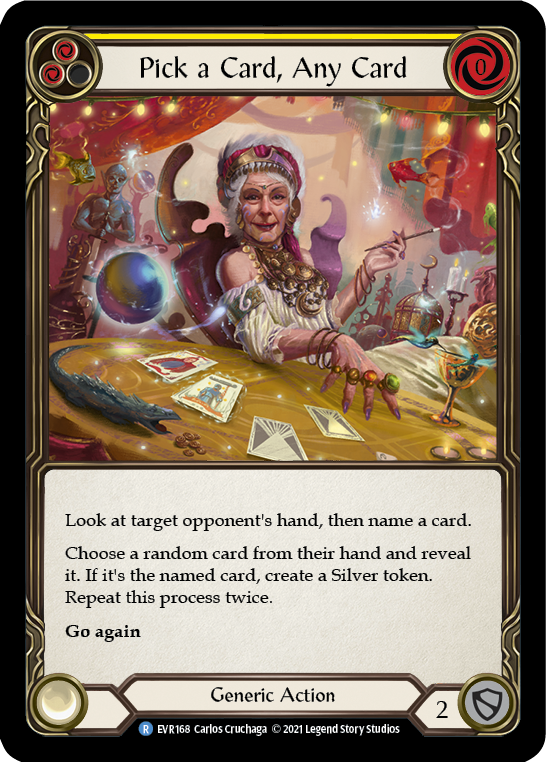 Pick a Card, Any Card (Yellow) [EVR168] (Everfest) 1st Edition Rainbow Foil