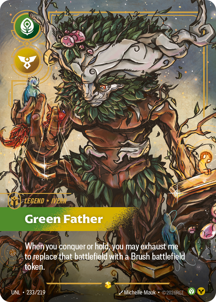 front of card Ivern, Green Father (Overnumbered) [Unleashed] 233/219
