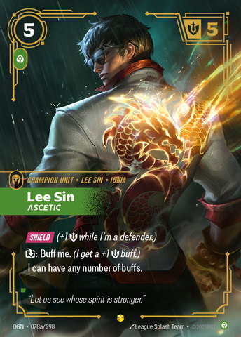 front of card Lee Sin, Ascetic (Showcase) [Origins] #078a