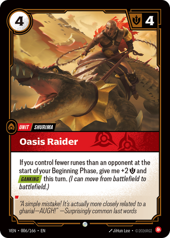 front of card Oasis Raider [Vendetta] 006/166