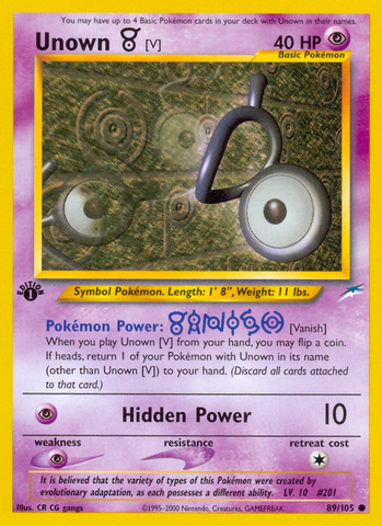 Unown (V) (89/105) [Neo Destiny 1st Edition]