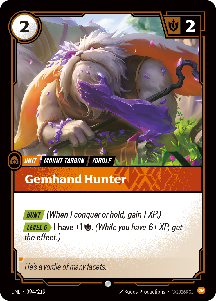front of card Gemhand Hunter [Unleashed] 094/219