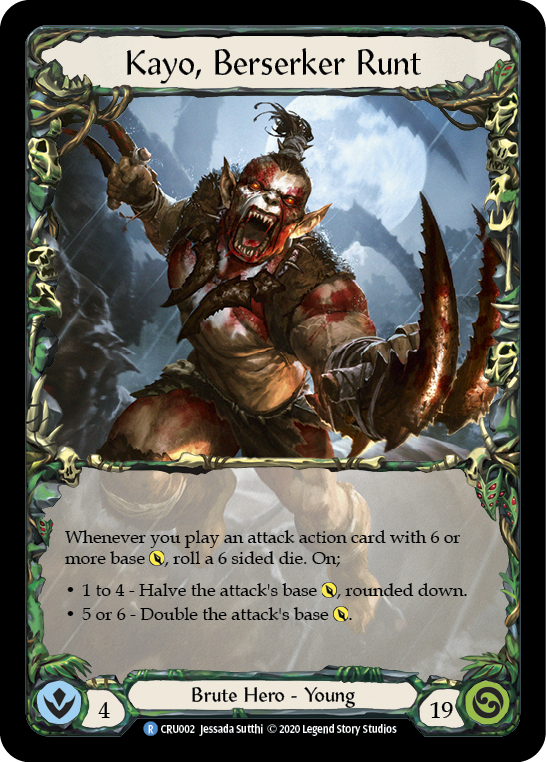 Kayo, Berserker Runt [CRU002] (Crucible of War) 1st Edition Rainbow Foil