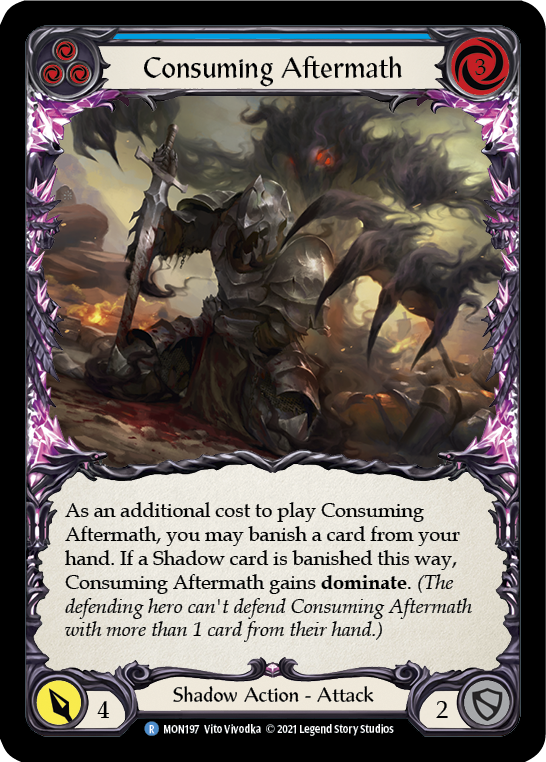 Consuming Aftermath (Blue) [MON197-RF] (Monarch) 1st Edition Rainbow Foil