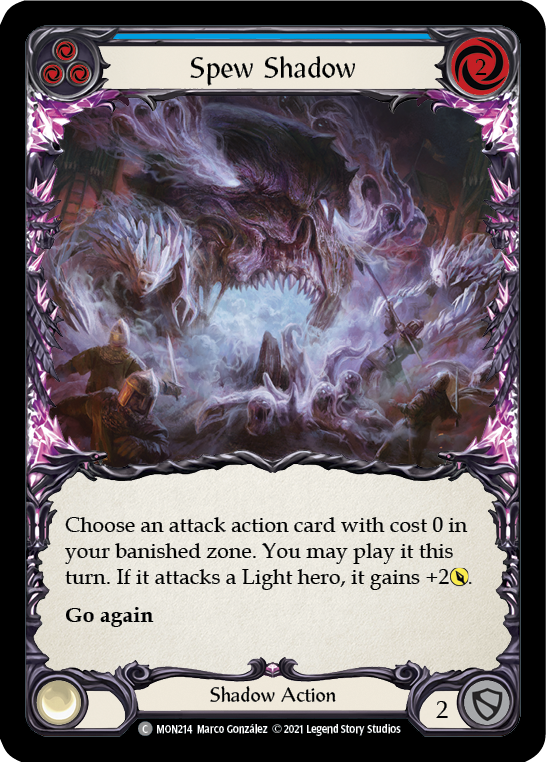 Spew Shadow (Blue) [MON214-RF] (Monarch) 1st Edition Rainbow Foil