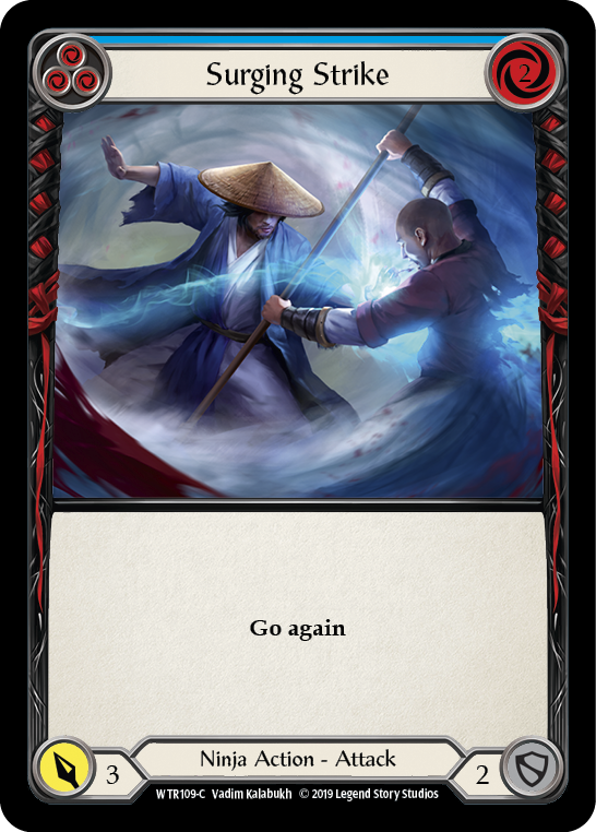 Surging Strike (Blue) [WTR109-C] (Welcome to Rathe) Alpha Print Rainbow Foil