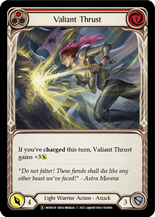 Valiant Thrust (Red) [U-MON039] (Monarch Unlimited) Unlimited Normal