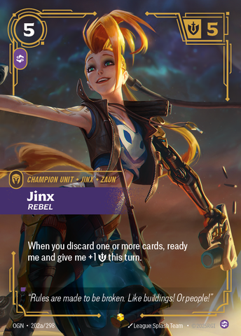 front of card Jinx, Rebel (Showcase) [Origins] #202a