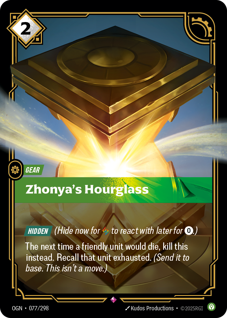 front of card Zhonya's Hourglass [Origins] #077