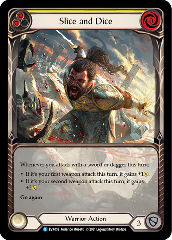 Slice and Dice (Yellow) [EVR058] (Everfest) 1st Edition Extended Art Rainbow Foil