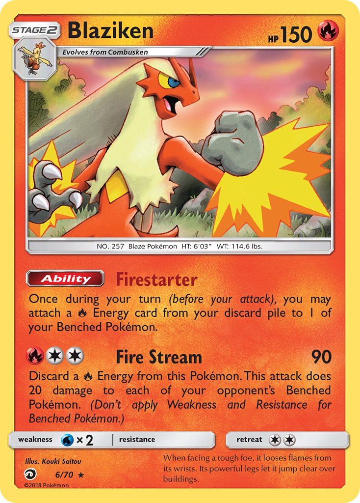 Blaziken (6/70) (Sun & Moon: Dragon Majesty) [Theme Deck Exclusive]