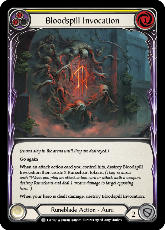 Bloodspill Invocation (Yellow) [U-ARC107] (Arcane Rising Unlimited) Unlimited Rainbow Foil