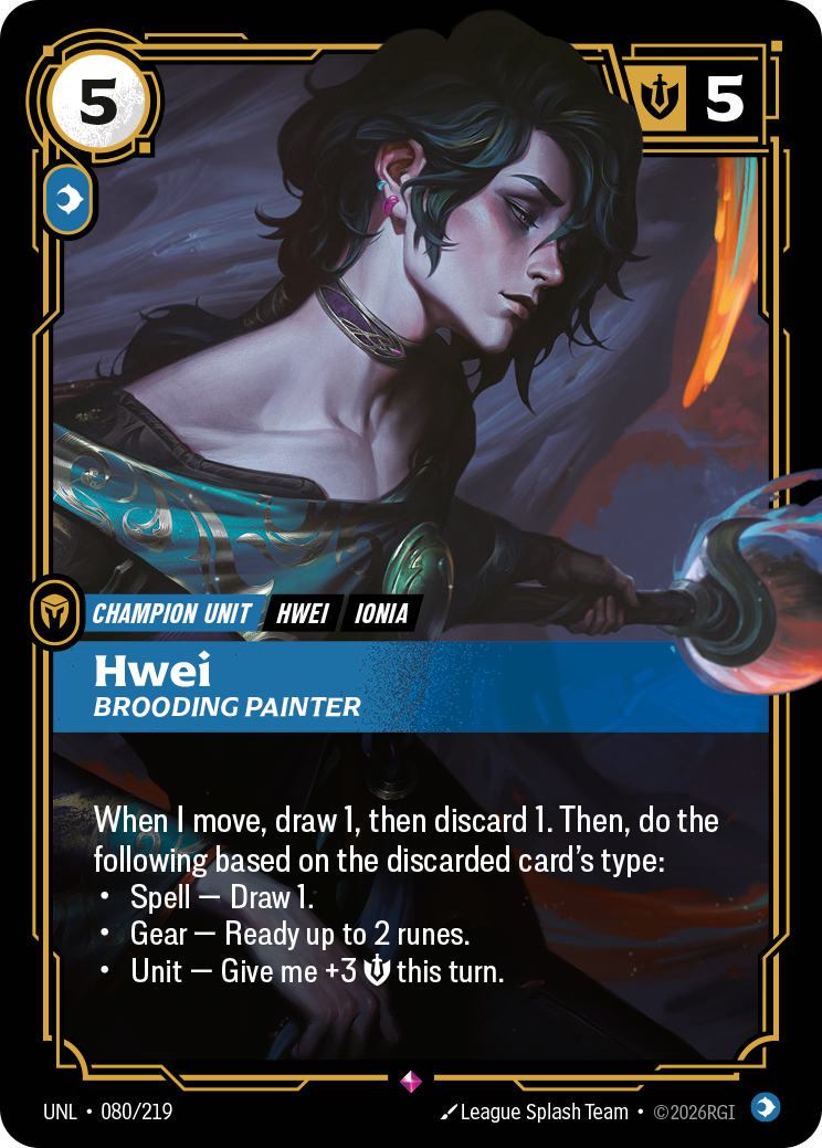 front of card Hwei, Brooding Painter [Unleashed] 080/219