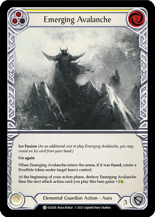 Emerging Avalanche (Yellow) [ELE026] (Tales of Aria) 1st Edition Rainbow Foil