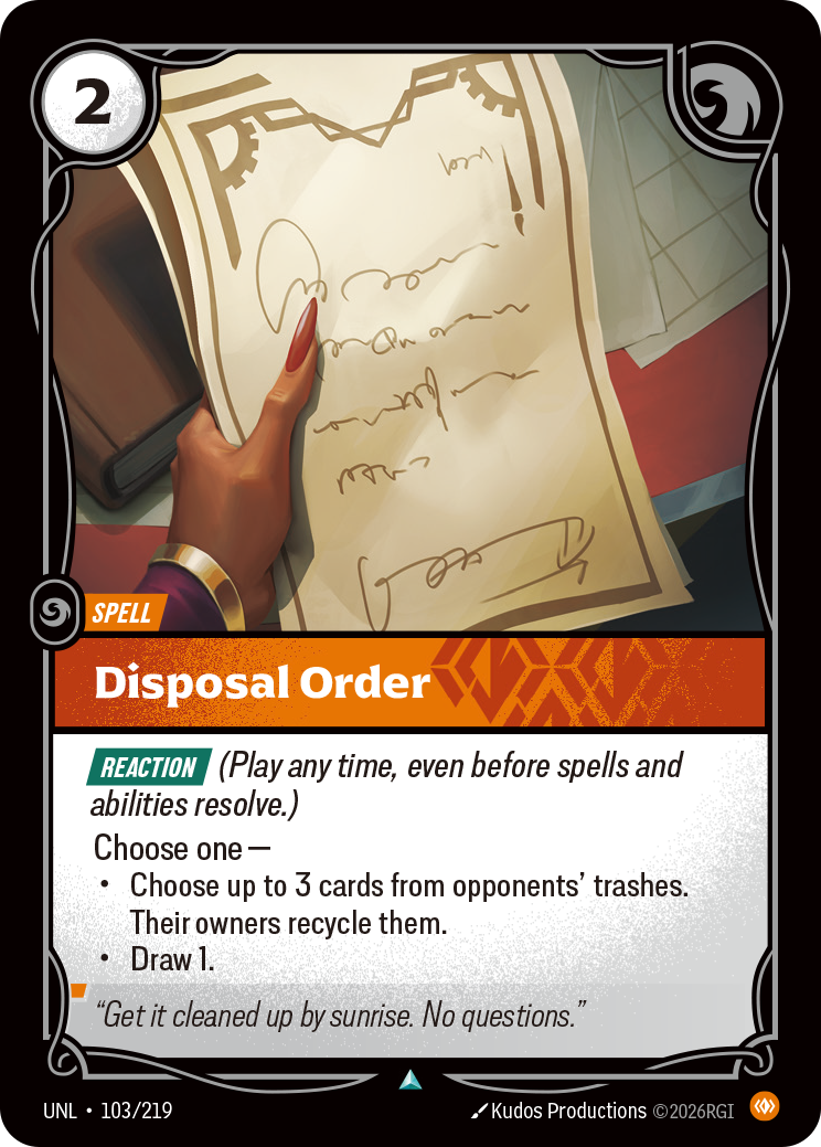 front of card Disposal Order [Unleashed] 103/219