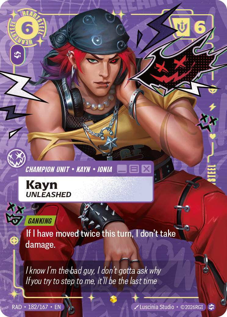 front of card Kayn, Unleashed (Heartsteel Overnumbered) [Radiance] 182/167