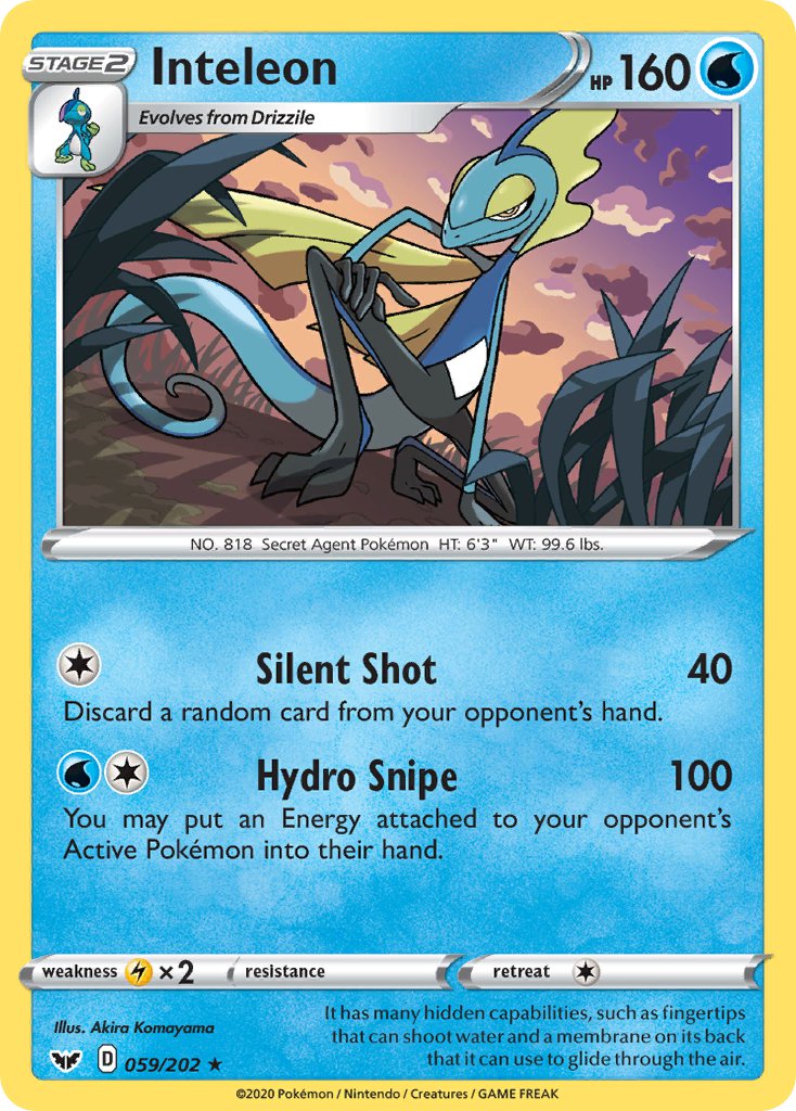 Inteleon (059/202) (Cracked Ice Holo) (Sword & Shield: Base Set) [Theme Deck Exclusive]