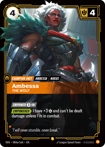 front of card Ambessa, The Wolf (Alternate Art) [Vendetta] 084a/166