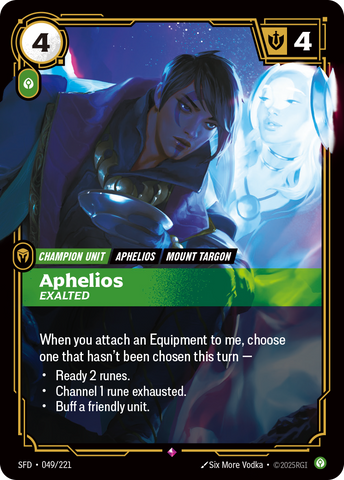 front of card Aphelios, Exalted [Spiritforged] 049/221