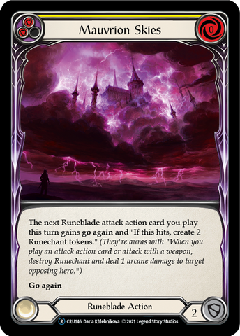Mauvrion Skies (Yellow) [U-CRU146] (Crucible of War Unlimited) Unlimited Rainbow Foil