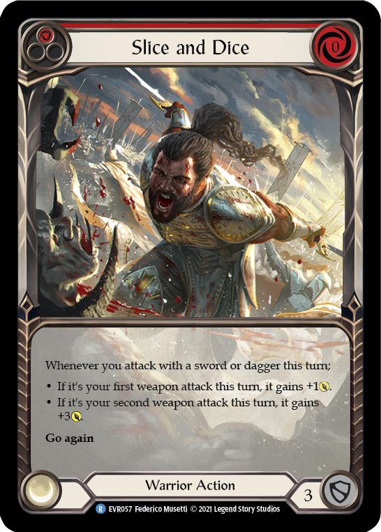 Slice and Dice (Red) [EVR057] (Everfest) 1st Edition Extended Art Rainbow Foil