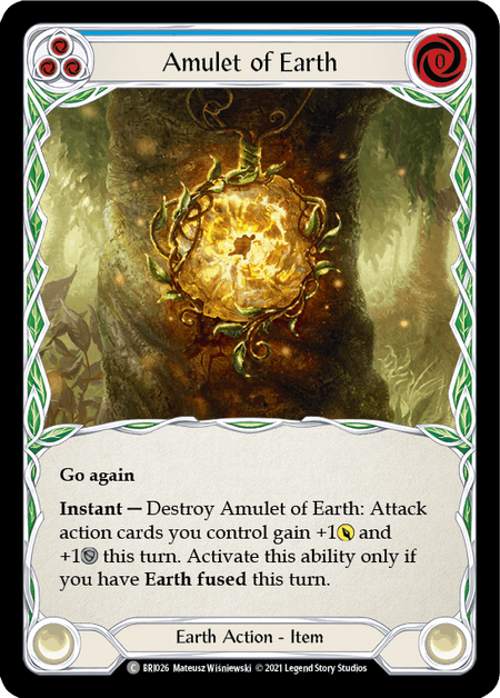 Amulet of Earth (Blue) [BRI026] (Tales of Aria Briar Blitz Deck) 1st Edition Normal