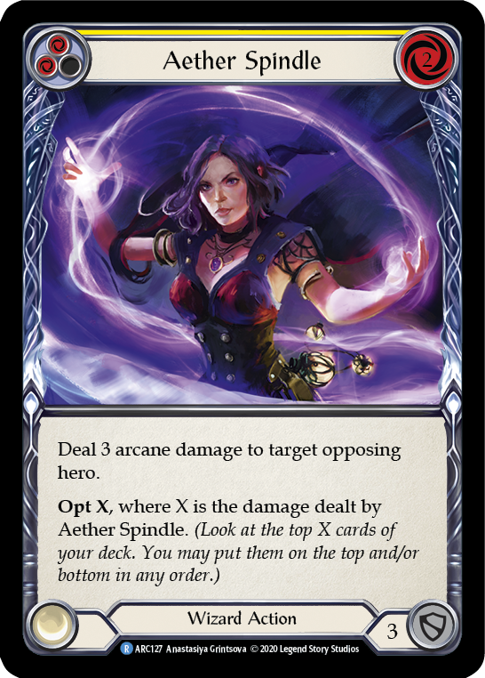 Aether Spindle (Yellow) [U-ARC127] (Arcane Rising Unlimited) Unlimited Rainbow Foil