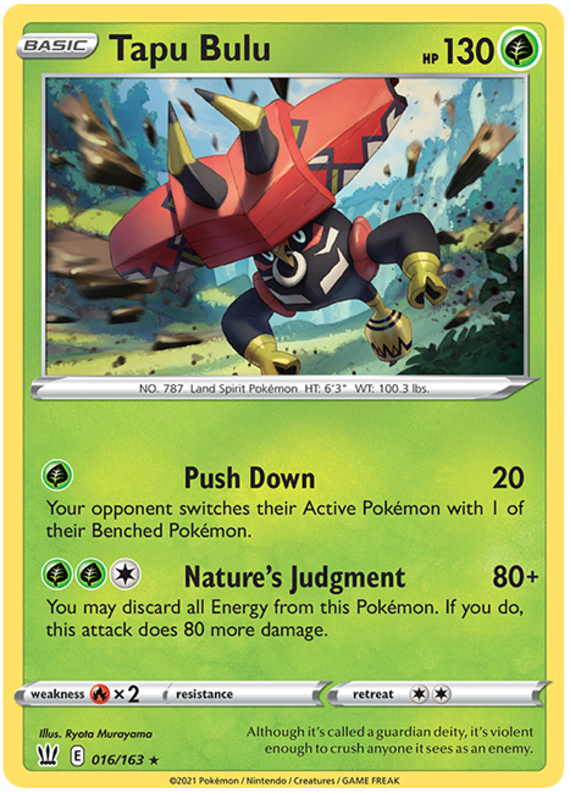 Tapu Bulu (016/163) (Sword & Shield: Battle Styles) [Theme Deck Exclusive]