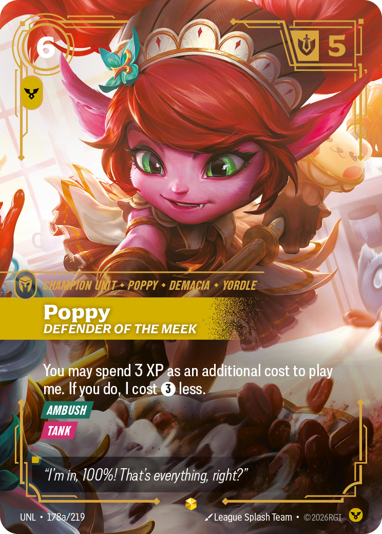 front of card Poppy, Defender of the Meek (Alternate Art) [Unleashed] 178a/219