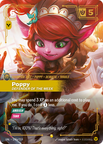 front of card Poppy, Defender of the Meek (Alternate Art) [Unleashed] 178a/219