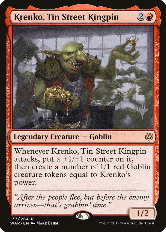 Krenko, Tin Street Kingpin (Promo Pack) [War of the Spark Promo Pack]