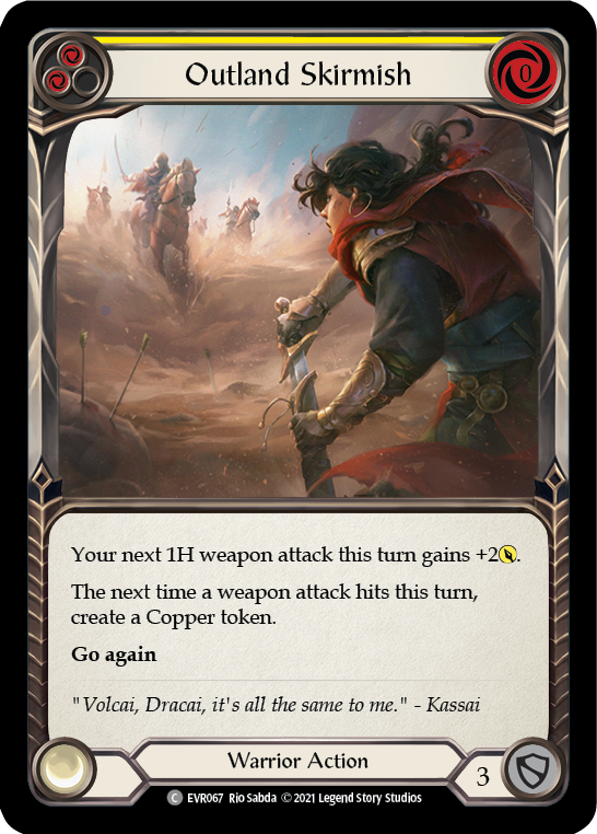 Outland Skirmish (Yellow) [EVR067] (Everfest) 1st Edition Rainbow Foil