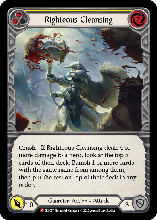 Righteous Cleansing [CRU027] (Crucible of War) 1st Edition Rainbow Foil