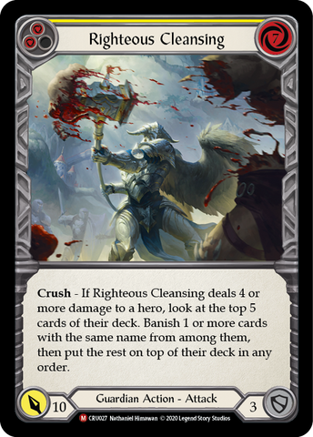 Righteous Cleansing [CRU027] (Crucible of War) 1st Edition Rainbow Foil