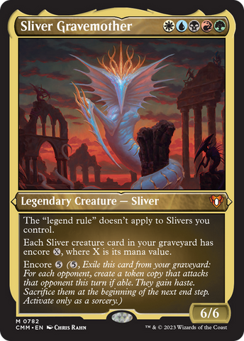 (Thick Stock Display Commander) Sliver Gravemother (Foil Etched) [Commander Masters]